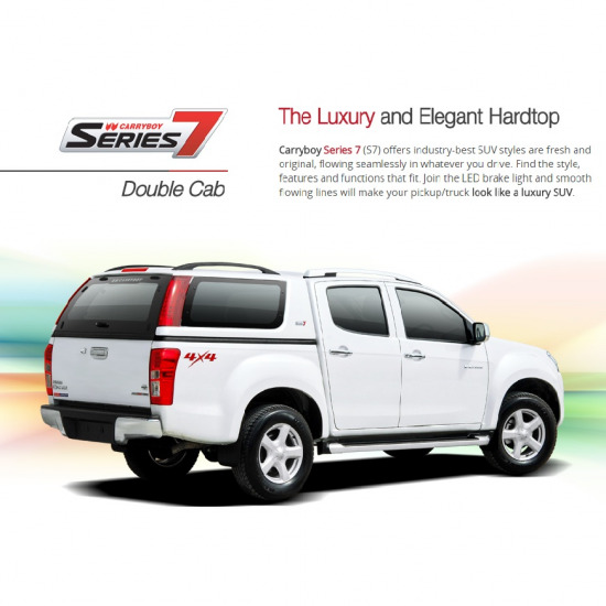 หลังคาแครี่บอยรุ่น ซีรีย์ 7/Carryboy's Canopy Series 7 หลังคาไฟเบอร์  หลังคารถกระบะ  แครี่บอย  ชุดแต่งรถกระบะ  อะไหล่แท้แครี่บอย  carryboy  roller lid 