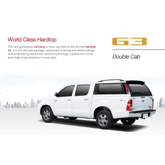 หลังคาแครี่บอยรุ่น G3/Carryboy's Canopy G3 หลังคาไฟเบอร์  หลังคารถกระบะ  แครี่บอย  ชุดแต่งรถกระบะ  อะไหล่แท้แครี่บอย  carryboy  roller lid 