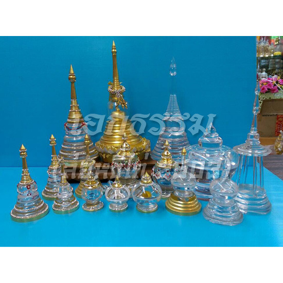 เจดีย์ใส่พระธาตุ เครื่องอัฐบริขาร  เครื่องตั้งศาล  เครื่องสังฆภัณฑ์  ผอบ  เจดีย์ใส่พระธาตุ  องค์เทพ  องค์กุมาร  พระประจำวัน  ชุดบายศรี  เครื่องทองเหลือง 