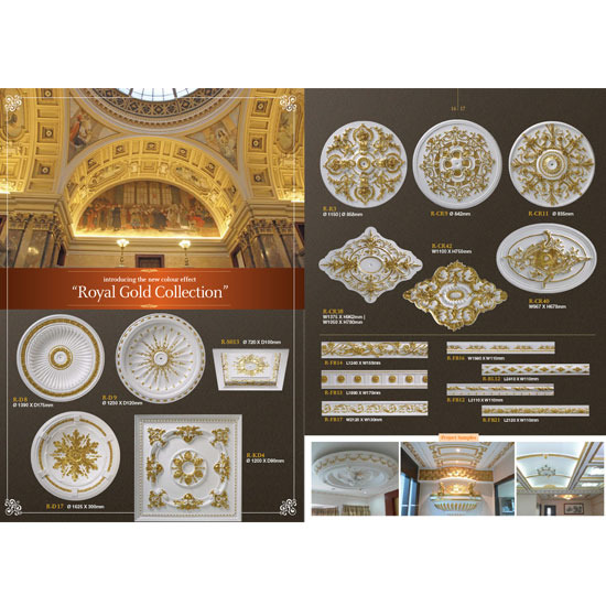 Royal Gold Collection คิ้วบัว   ปูนปั้น   เสาโรมัน   โดม   หลุยส์   ฝ้าเพดาน   บัวปูนปลาสเตอร์ 