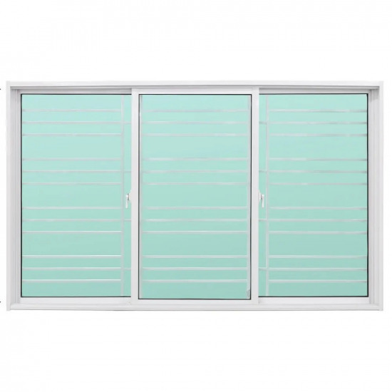 หน้าต่างอะลูมิเนียมพร้อมเหล็กดัดบานเลื่อน